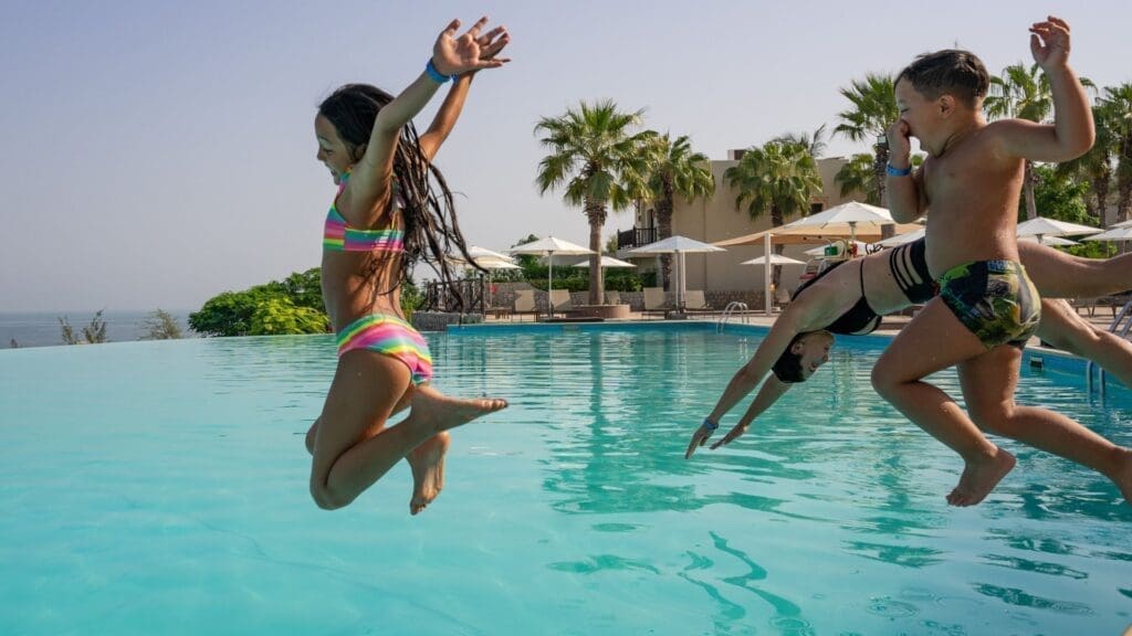 Cove Rotana Ras Al Khaimah kids at the pool